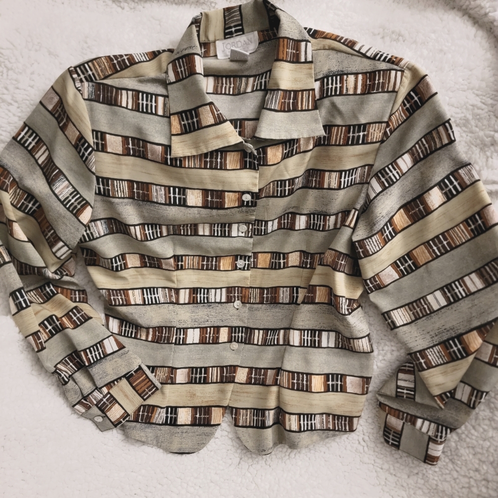 Vintage Striped Button-Up Shirt